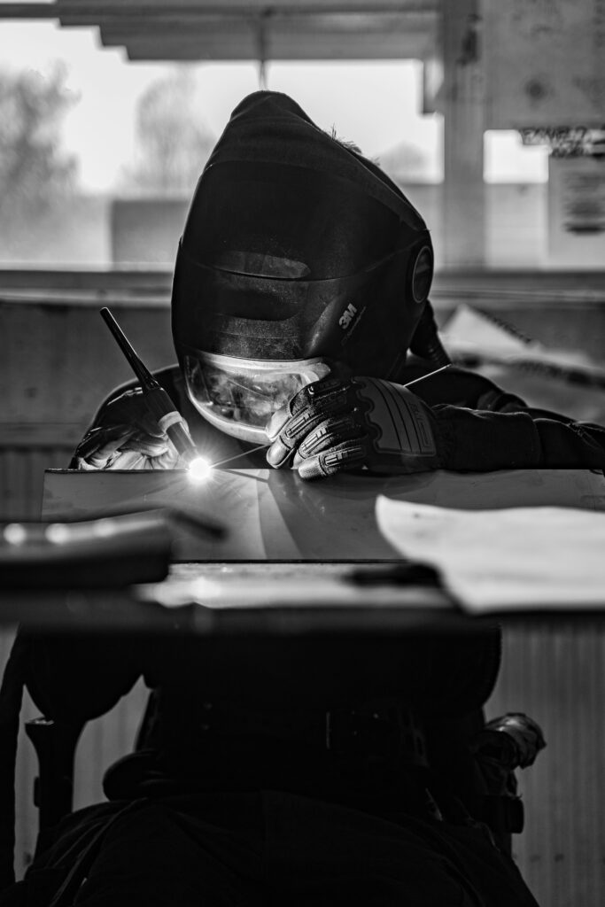 Licenssvetsning av rostfrittstål.